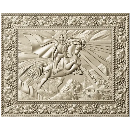 Saint George the Victorious - high-relief STL panel for CNC