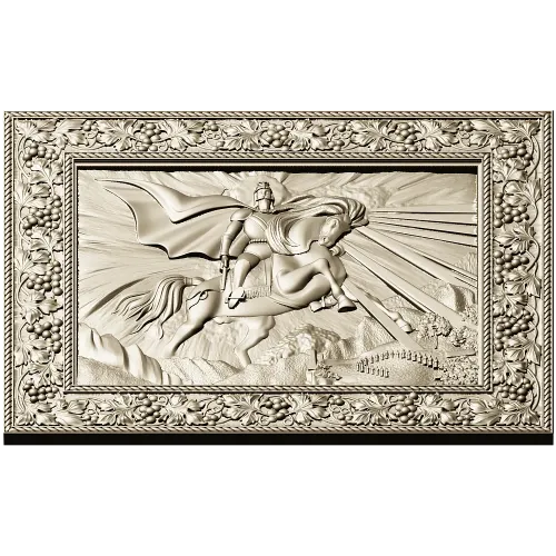 Saint George the Victorious - high-relief STL panel for CNC