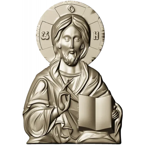 Christ Pantocrator high-relief STL for CNC