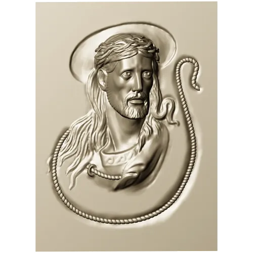 Jesus Christ high-relief STL panel for CNC milling