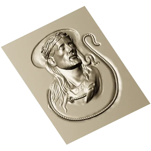 Jesus Christ high-relief STL panel for CNC milling