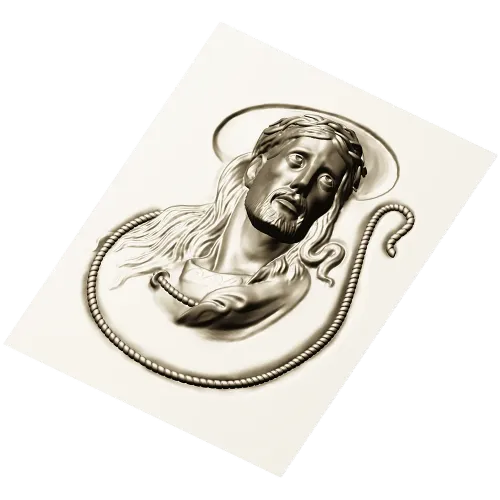 Jesus Christ high-relief STL panel for CNC milling