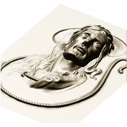 Jesus Christ high-relief STL panel for CNC milling