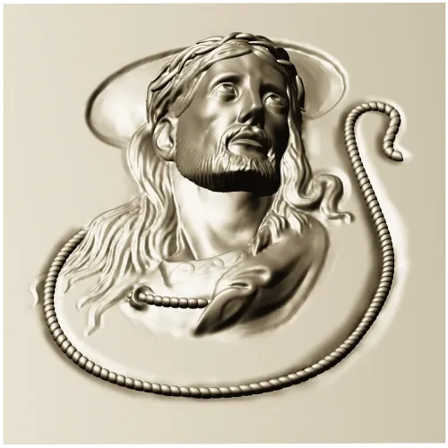 Jesus Christ high-relief STL panel for CNC milling