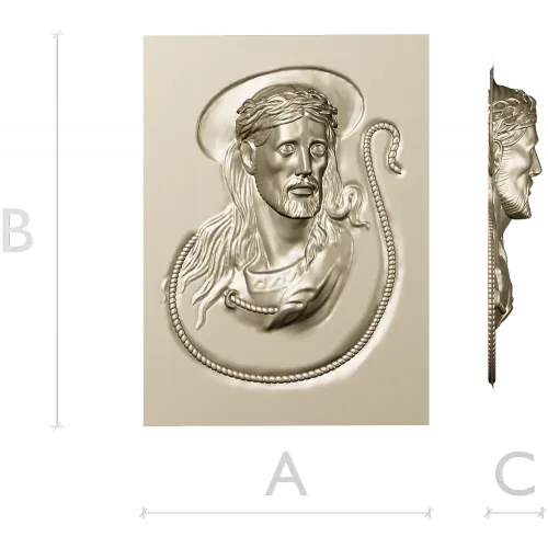 Jesus Christ high-relief STL panel for CNC milling