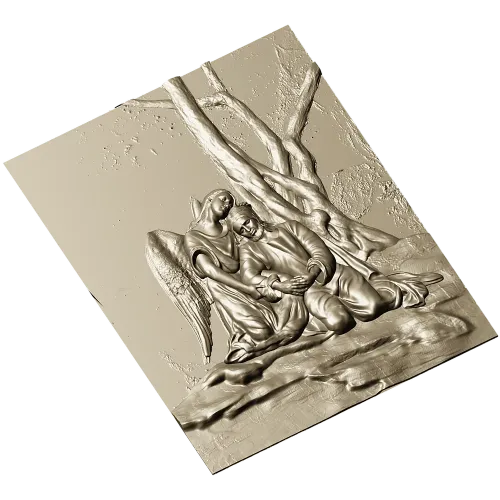 Christ in Gethsemane - high-relief 3D STL model for CNC