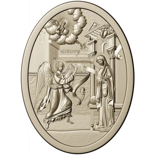 Annunciation Oval Medallion STL for CNC Relief