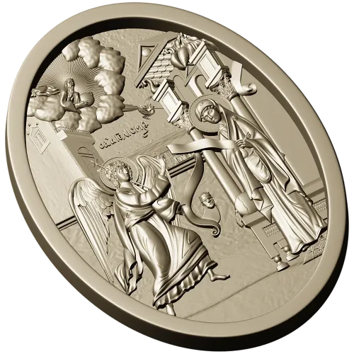 Annunciation Oval Medallion STL for CNC Relief