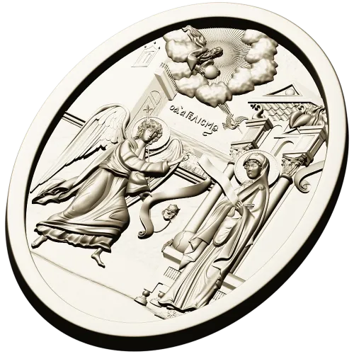 Annunciation Oval Medallion STL for CNC Relief