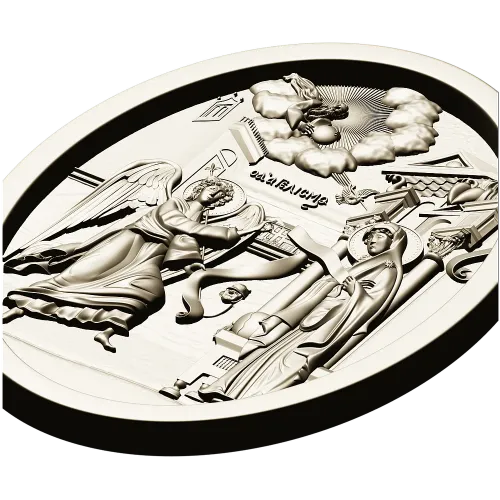 Annunciation Oval Medallion STL for CNC Relief