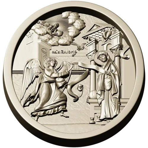 Annunciation Oval Medallion STL for CNC Relief