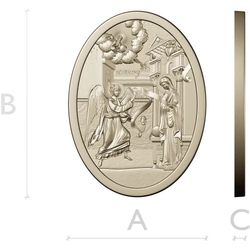 Annunciation Oval Medallion STL for CNC Relief
