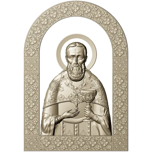 Saint John of Kronstadt - high-relief STL icon for CNC