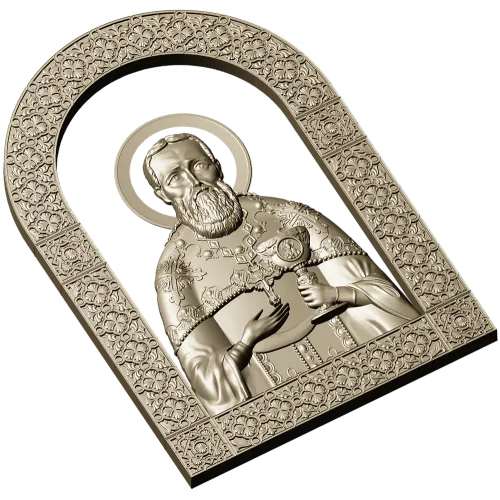 Saint John of Kronstadt - high-relief STL icon for CNC