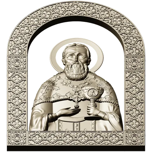 Saint John of Kronstadt - high-relief STL icon for CNC