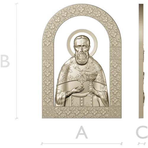 Saint John of Kronstadt - high-relief STL icon for CNC