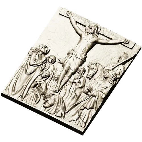 Crucifixion bas-relief STL for CNC milling