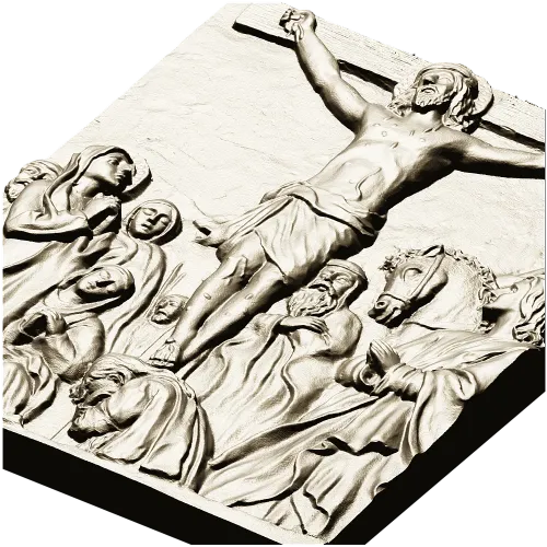 Crucifixion bas-relief STL for CNC milling