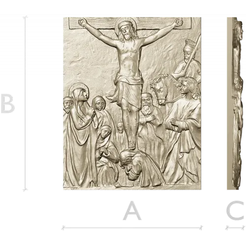 Crucifixion bas-relief STL for CNC milling