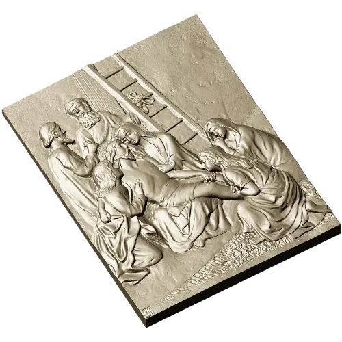 Descent from the Cross - relief panel STL for CNC