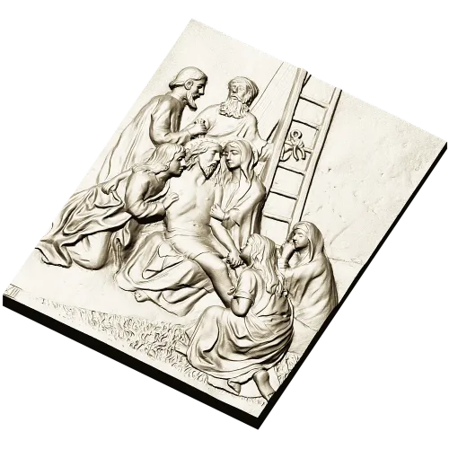 Descent from the Cross - relief panel STL for CNC