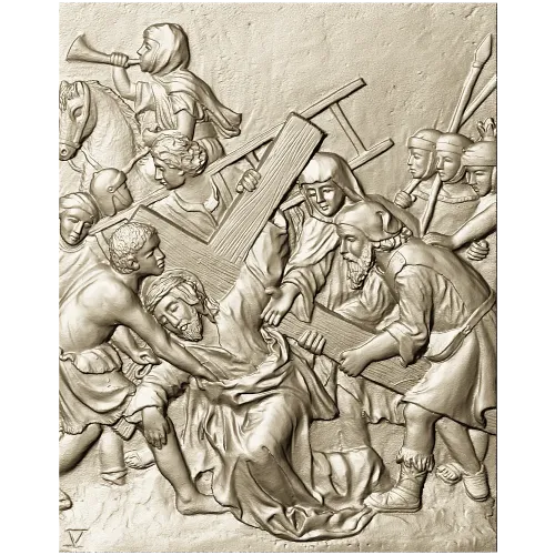 Christ carrying the cross relief - STL 3D model for CNC router