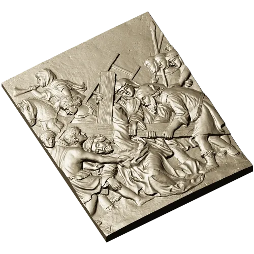 Christ carrying the cross relief - STL 3D model for CNC router
