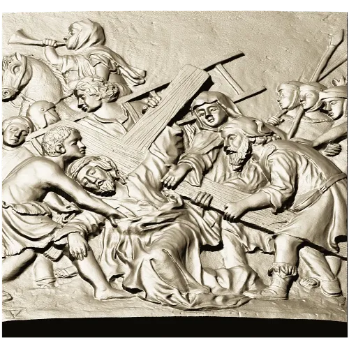 Christ carrying the cross relief - STL 3D model for CNC router