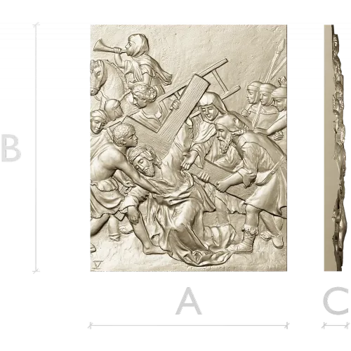 Christ carrying the cross relief - STL 3D model for CNC router
