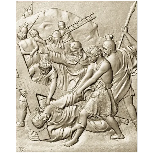 High-relief Crucifixion Panel - 3D STL model for CNC carving