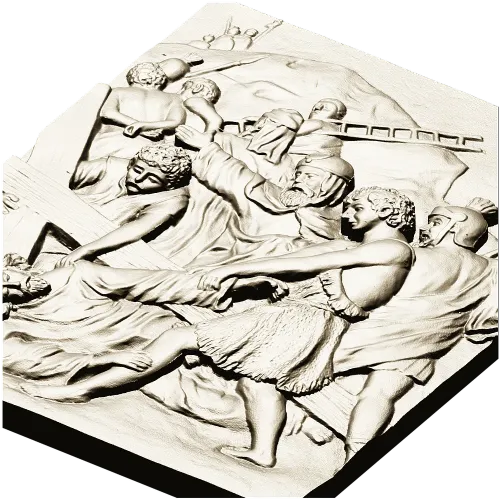 High-relief Crucifixion Panel - 3D STL model for CNC carving