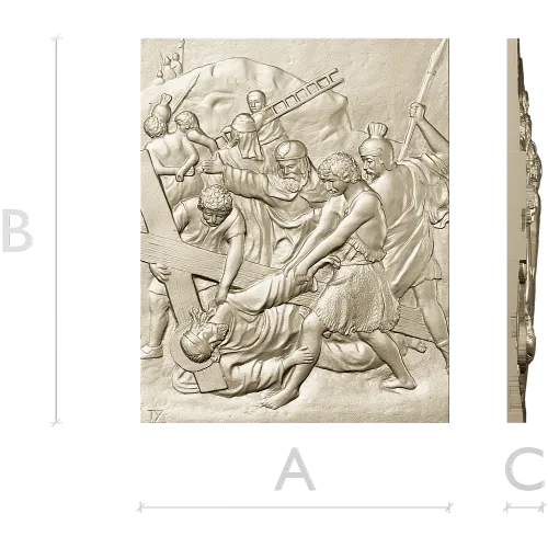High-relief Crucifixion Panel - 3D STL model for CNC carving