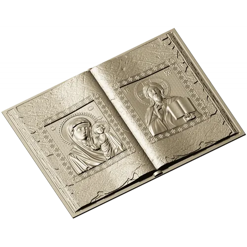 Open Gospel Book - Theotokos & Pantocrator STL 3D model