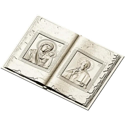 Open Gospel Book - Theotokos & Pantocrator STL 3D model