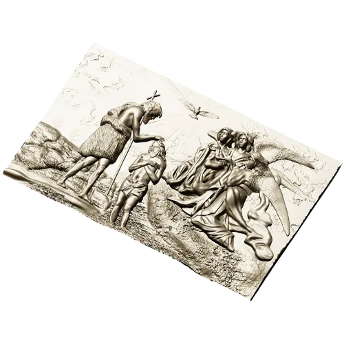 Baptism of the Lord - High-Relief CNC Panel (STL)