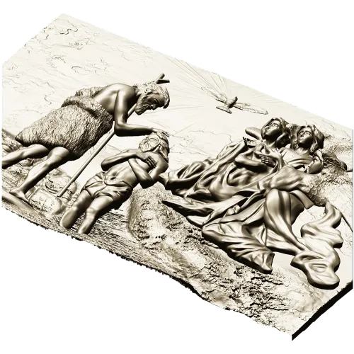 Baptism of the Lord - High-Relief CNC Panel (STL)