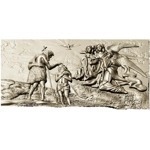 Baptism of the Lord - High-Relief CNC Panel (STL)