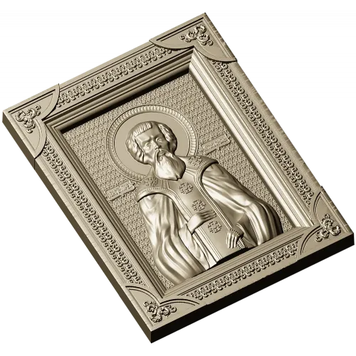 Saint Longin of Koryazhma - high-relief icon STL for CNC