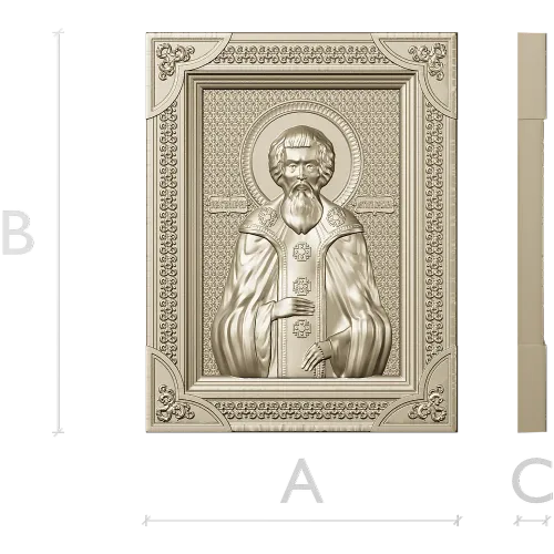 Saint Longin of Koryazhma - high-relief icon STL for CNC