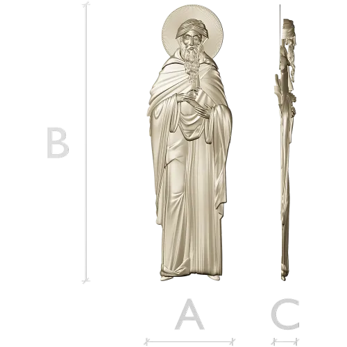 Saint Macarius of Alexandria - CNC-ready STL relief