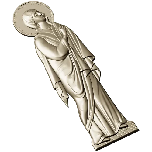 Theotokos at the Crucifixion - high-relief STL for CNC