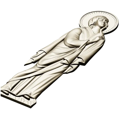 Theotokos at the Crucifixion - high-relief STL for CNC
