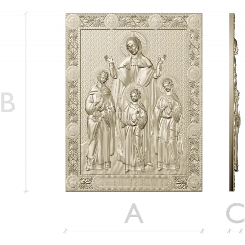 STL модель иконы "Вера, Надежда, Любовь и София" - 3D модель для ЧПУ