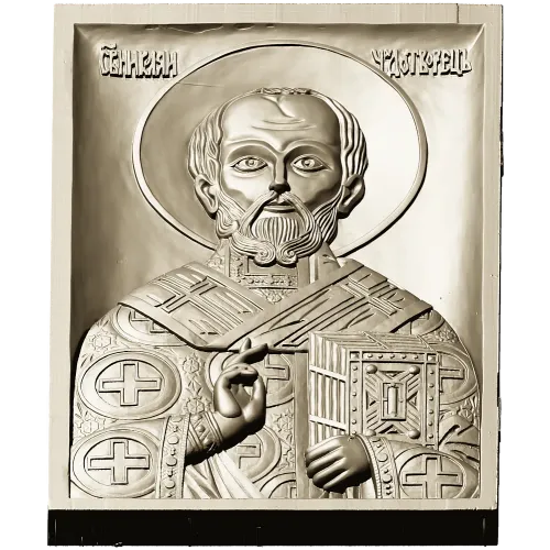 Saint Nicholas Icon Relief STL for CNC