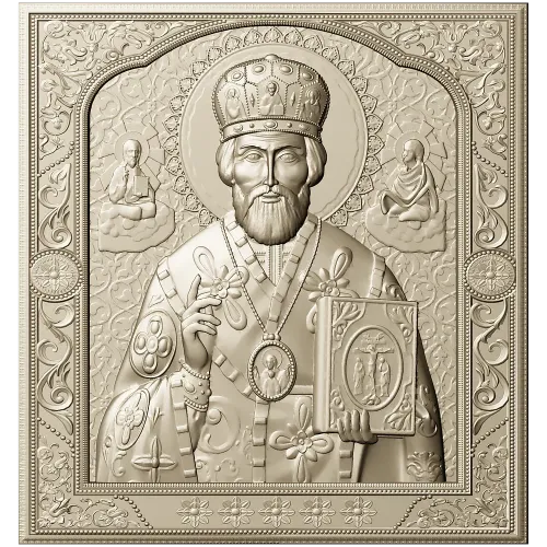 Saint Nicholas the Wonderworker - high-relief CNC STL icon
