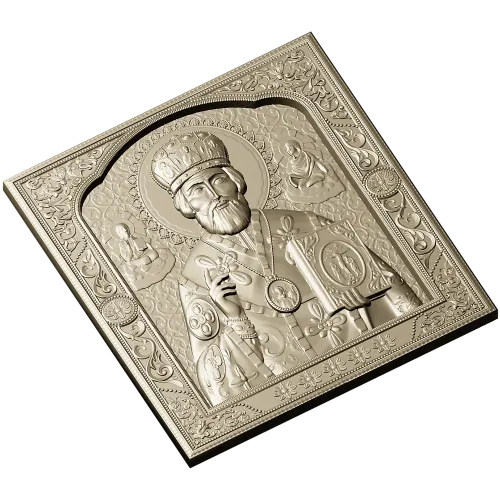 Saint Nicholas the Wonderworker - high-relief CNC STL icon