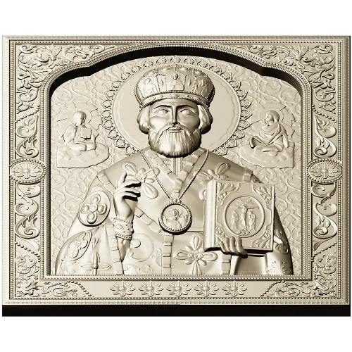 Saint Nicholas the Wonderworker - high-relief CNC STL icon