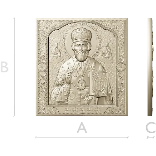 Saint Nicholas the Wonderworker - high-relief CNC STL icon