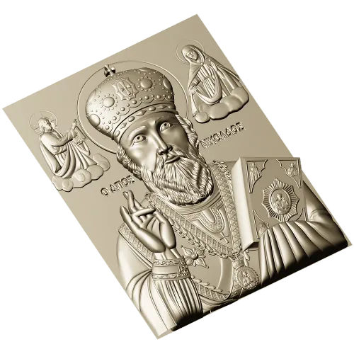 Saint Nicholas the Wonderworker - Relief STL for CNC