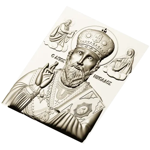 Saint Nicholas the Wonderworker - Relief STL for CNC